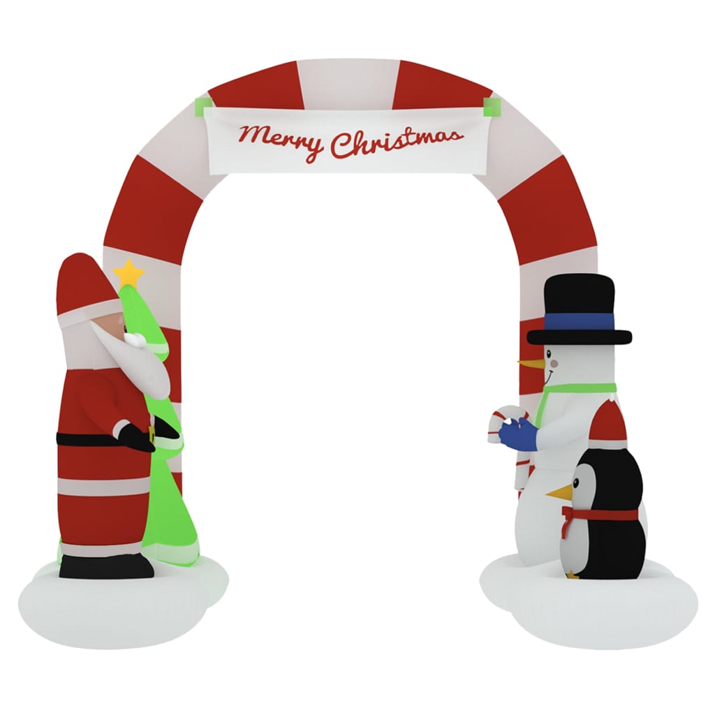 Puerta de arco inflable de Navidad con LED 260 cm