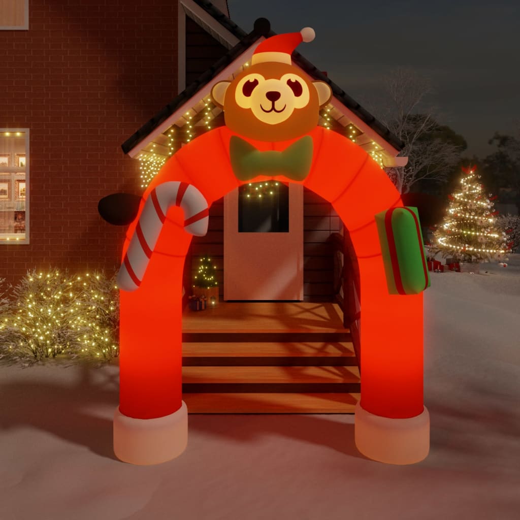 Puerta de arco inflable de Navidad con LED 260 cm
