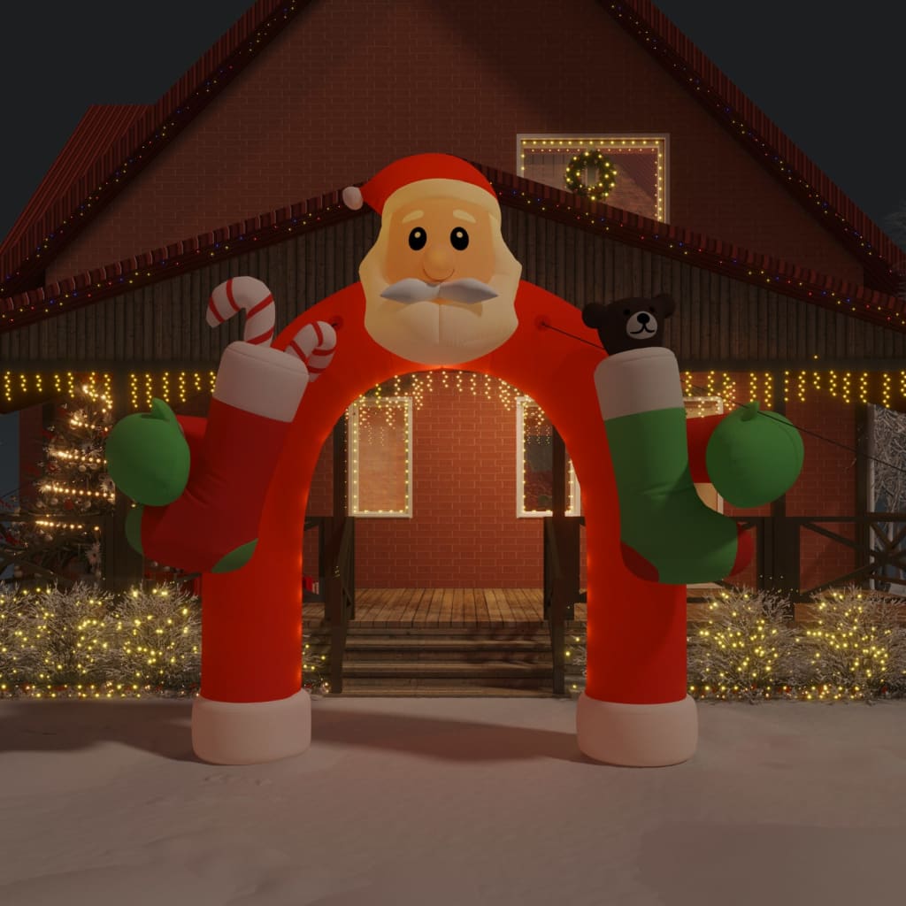 Puerta de arco inflable de Navidad con LED 260 cm