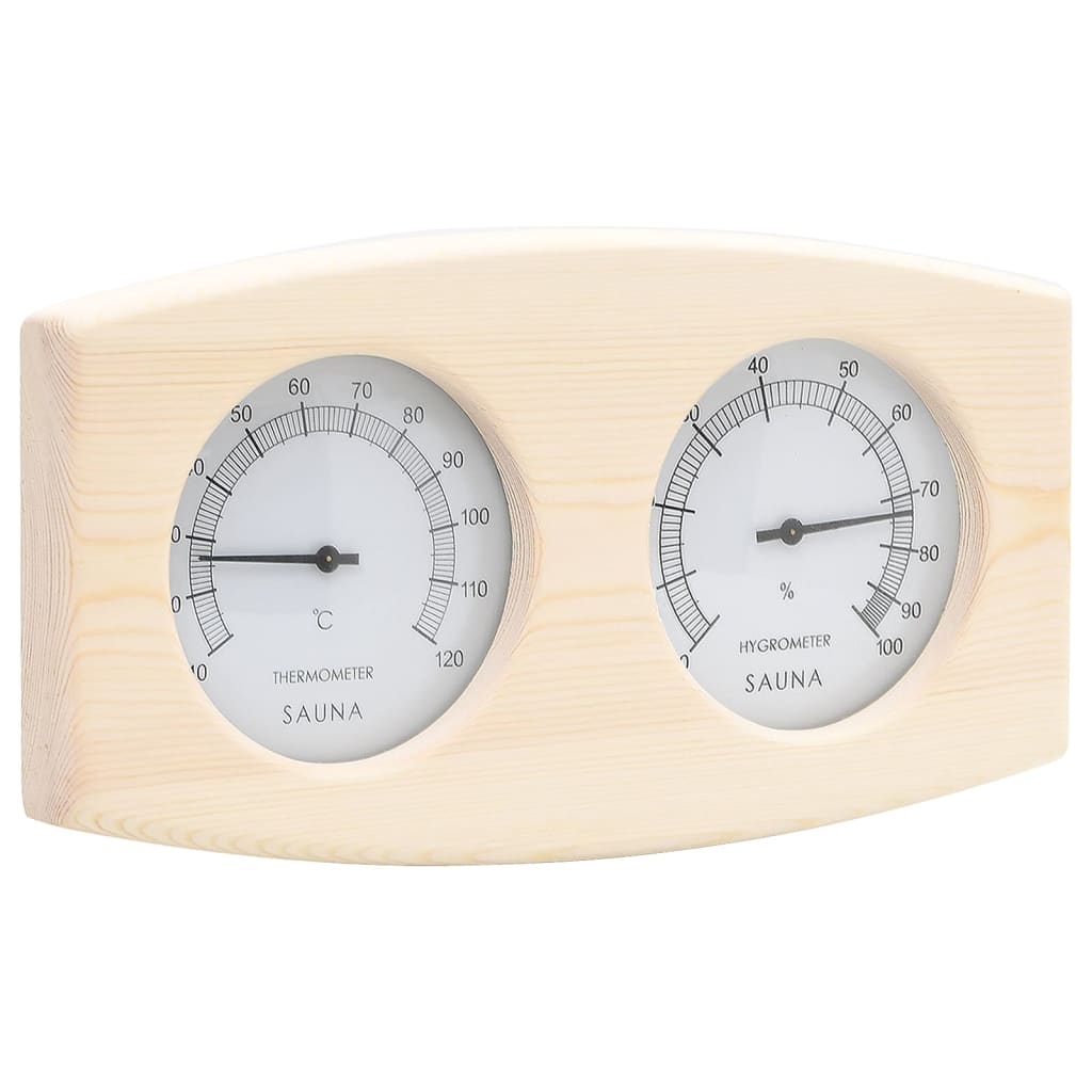Higrotermógrafo y reloj de arena para sauna 2 en 1 madera pino