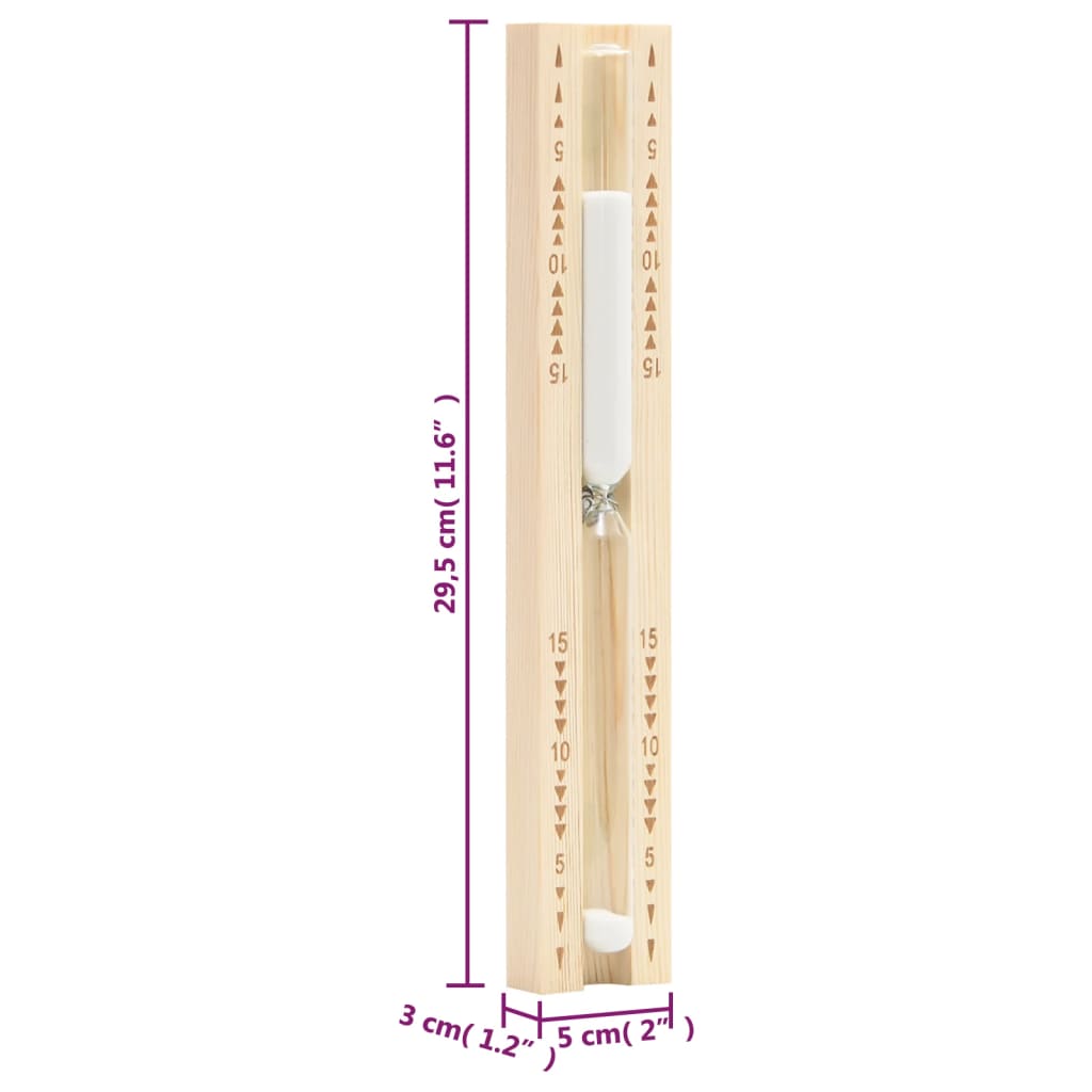 Higrotermógrafo y reloj de arena para sauna 2 en 1 madera pino