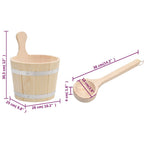 Set de cubeta y cucharón para sauna madera maciza de pino