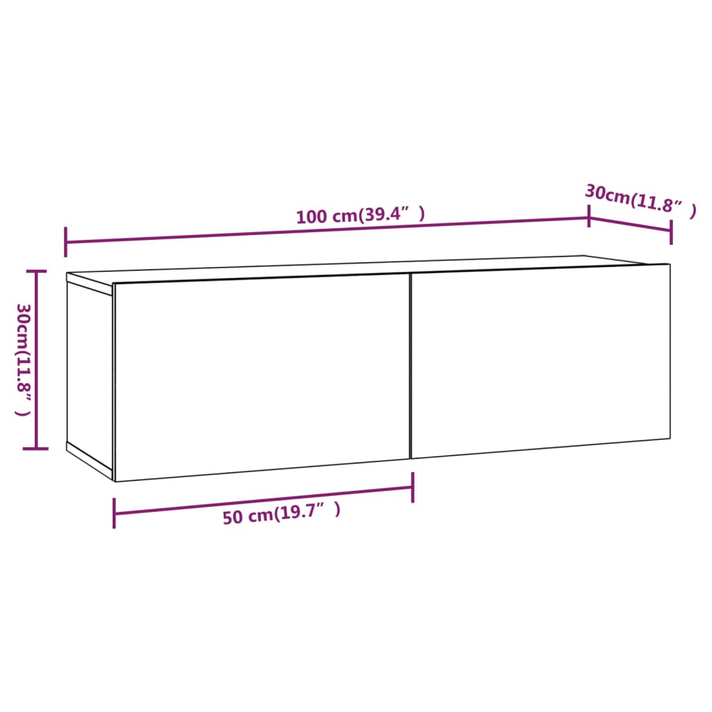 Juego de muebles de pared para TV contrachapado gris Sonoma