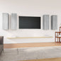 Mueble TV 4 uds madera contrachapada roble ahumado 30,5x30x90cm