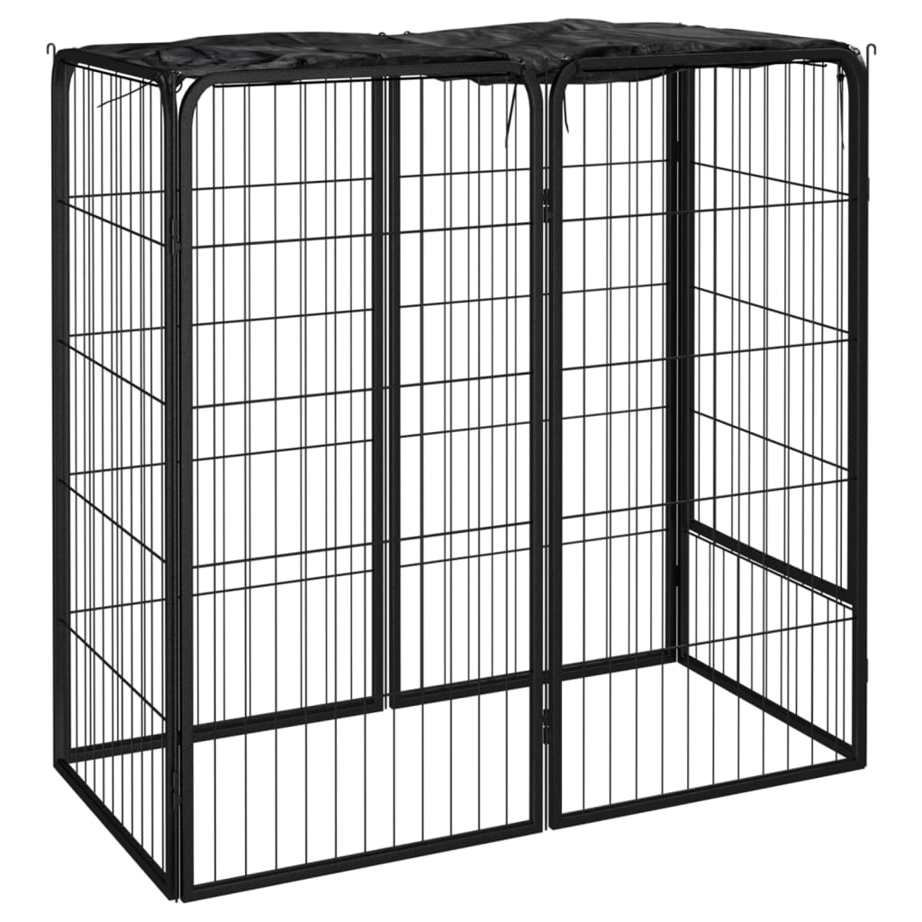 4-panel powder-coated steel dog pen