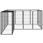 Jaula perros 18 paneles acero recubierto polvo negro 50x100 cm