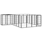 Jaula perros 22 paneles acero recubierto polvo negro 50x100 cm