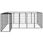 Jaula perros 22 paneles acero recubierto polvo negro 50x100 cm