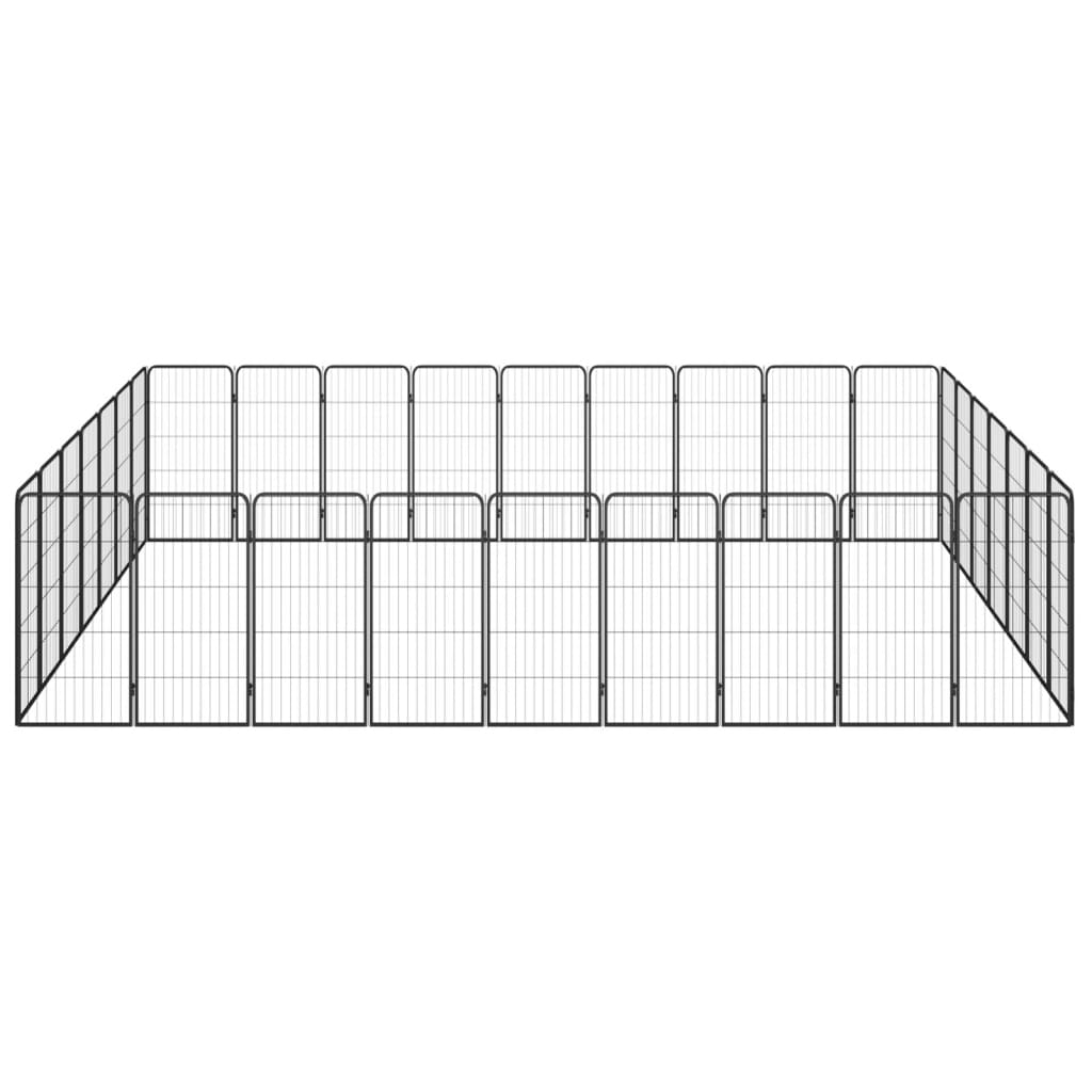 Jaula perros 32 paneles acero recubierto polvo negro 50x100 cm