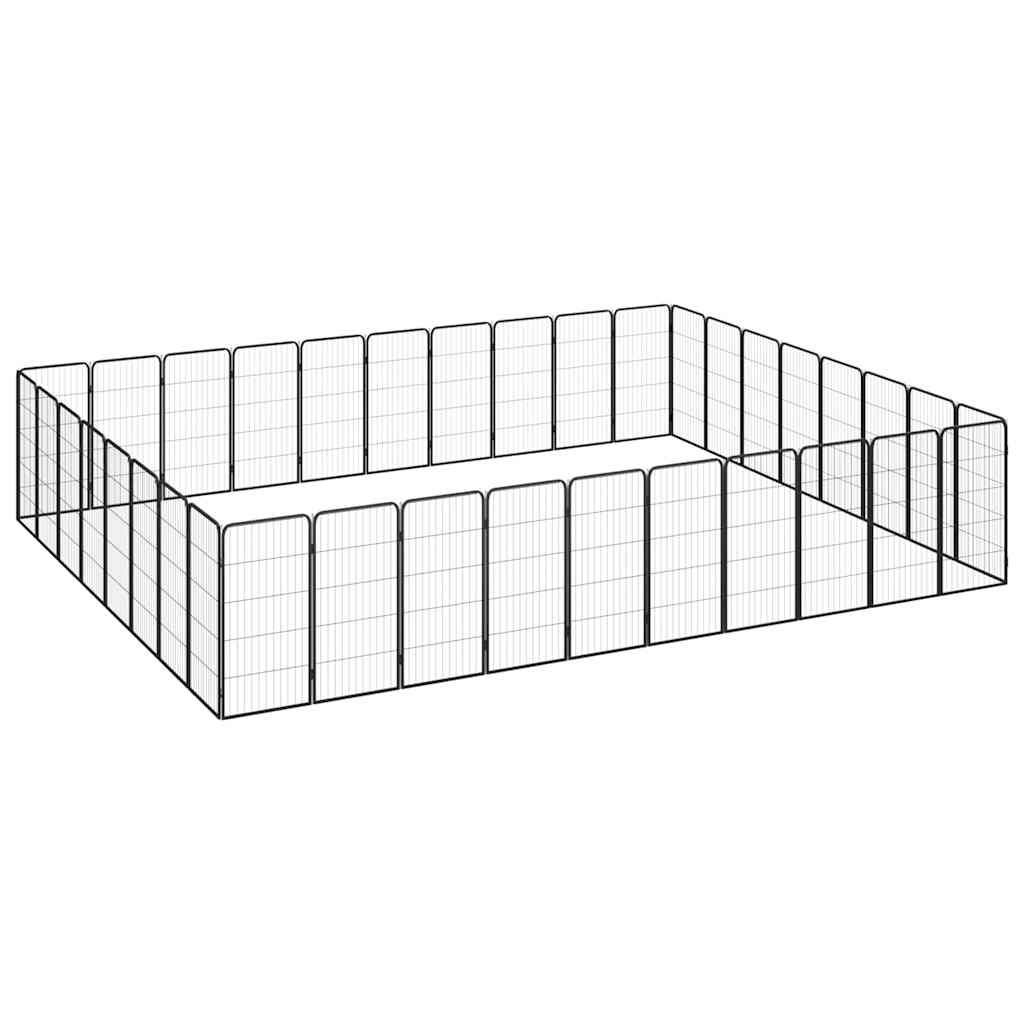 Dog cage 36 panels powder-coated black steel 100x50 cm