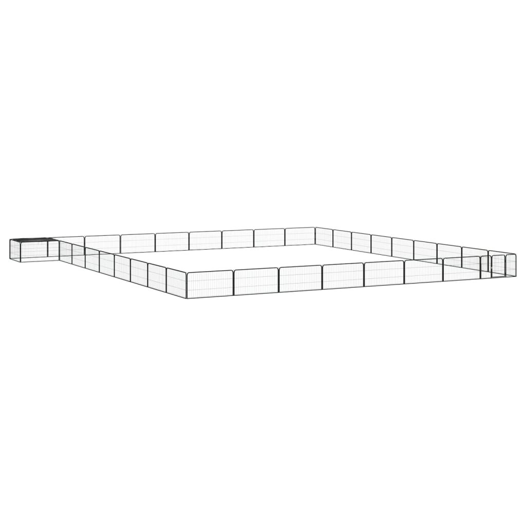 Dog cage 36 panels powder-coated black steel 100x50 cm