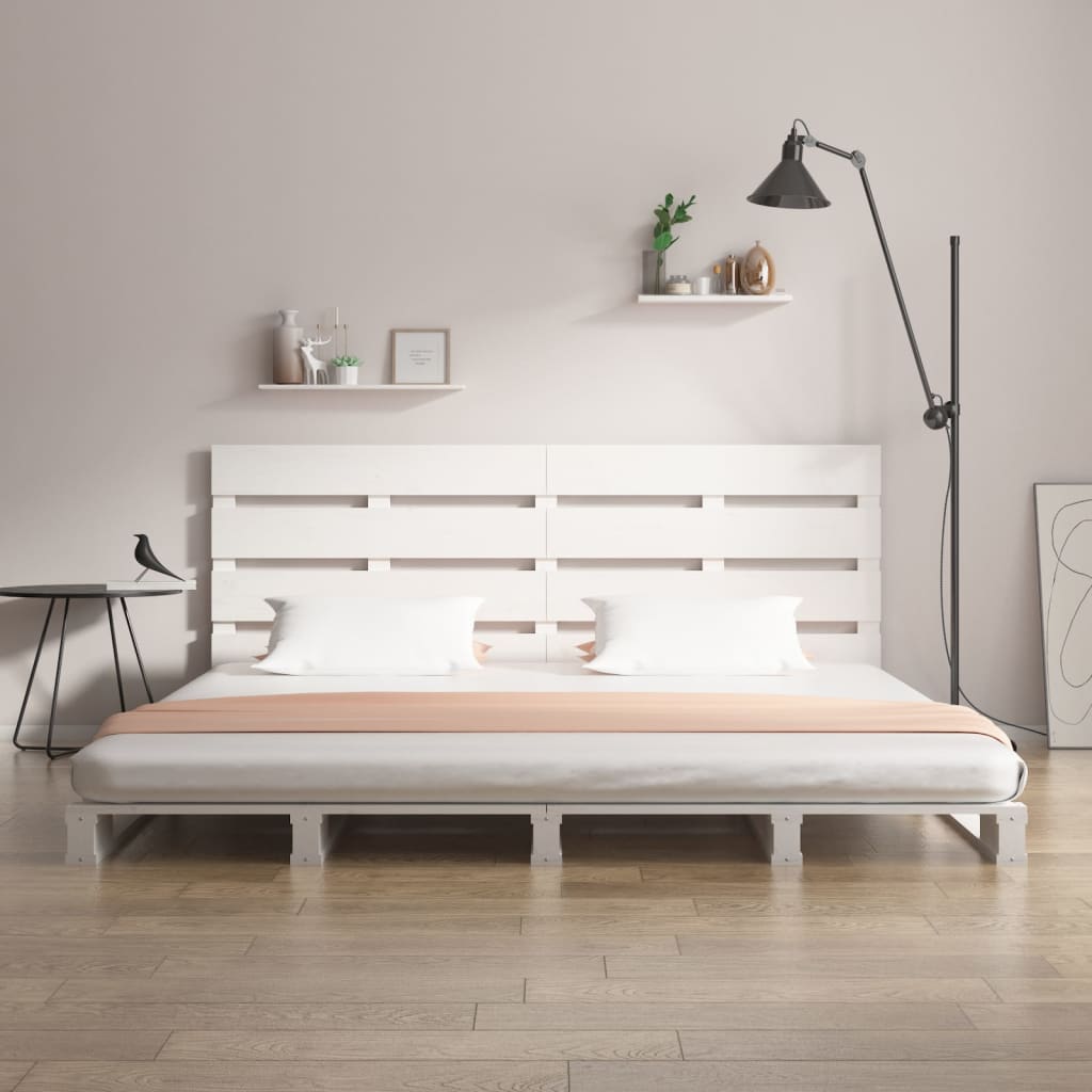 Cama sin colchón madera maciza de pino blanca 180x200 cm