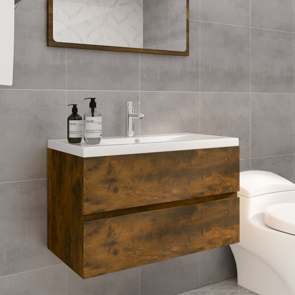 Mueble de baño con lavabo madera contrachapada blanco