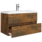 Mueble de baño con lavabo madera contrachapada roble ahumado