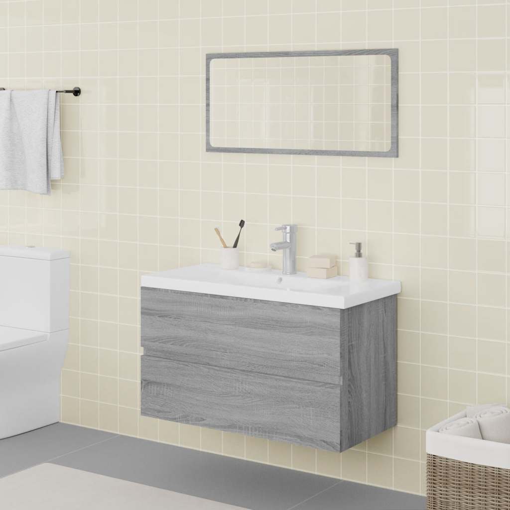 Conjunto de muebles de baño 3 piezas color roble Sonoma