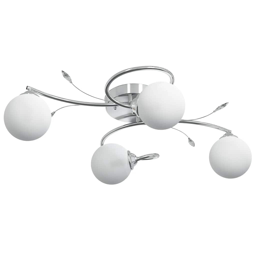 Lámpara de techo pantallas cristal redonda 4 bombillas LED G9
