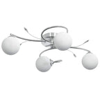 Lámpara de techo pantallas cristal redonda 4 bombillas LED G9