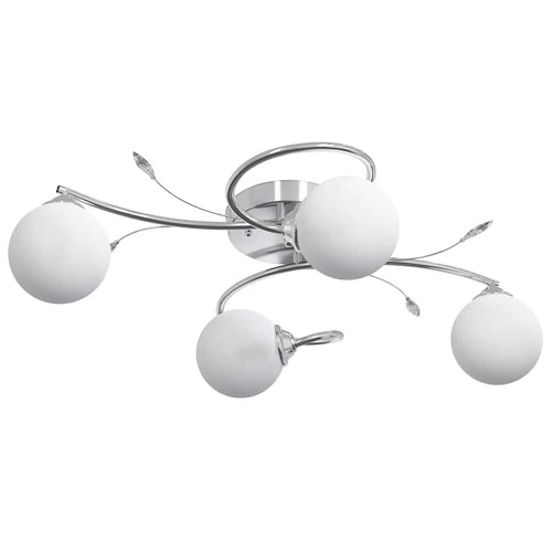 Candeeiro de teto com abajures de vidro redondos 4 lâmpadas LED G9