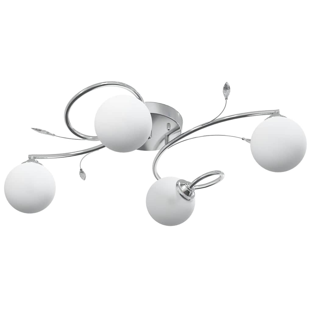 Lámpara de techo pantallas cristal redonda 4 bombillas LED G9