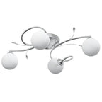 Lámpara de techo pantallas cristal redonda 4 bombillas LED G9