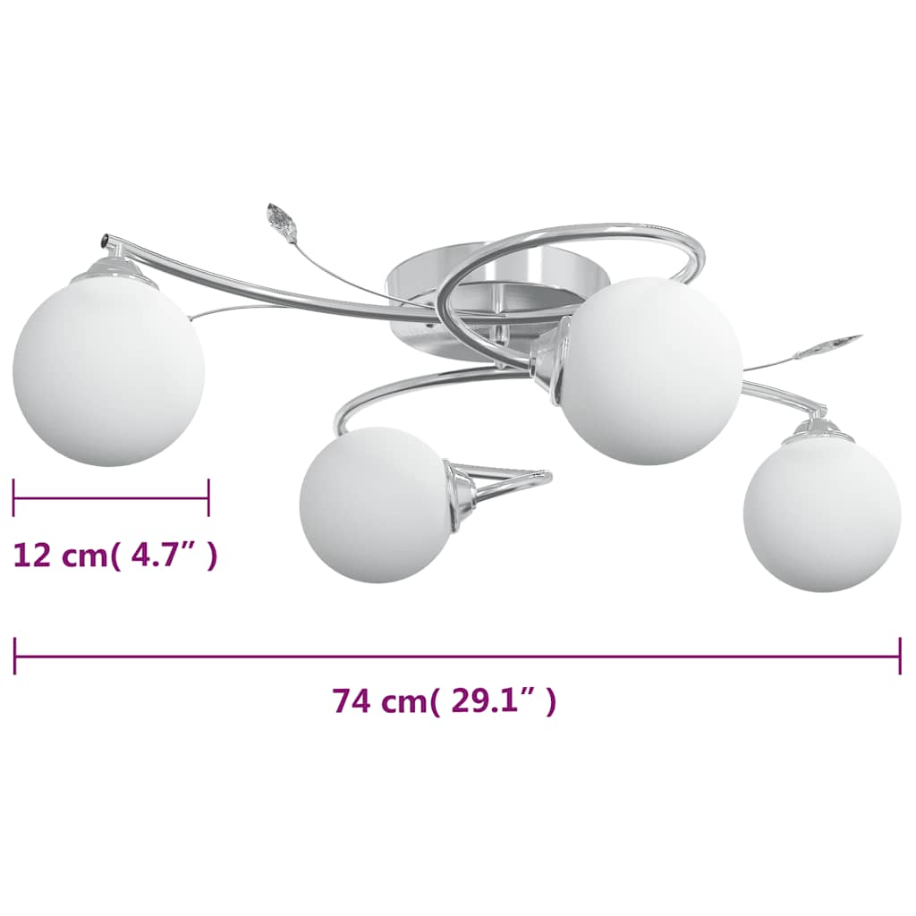 Lámpara de techo pantallas cristal redonda 4 bombillas LED G9