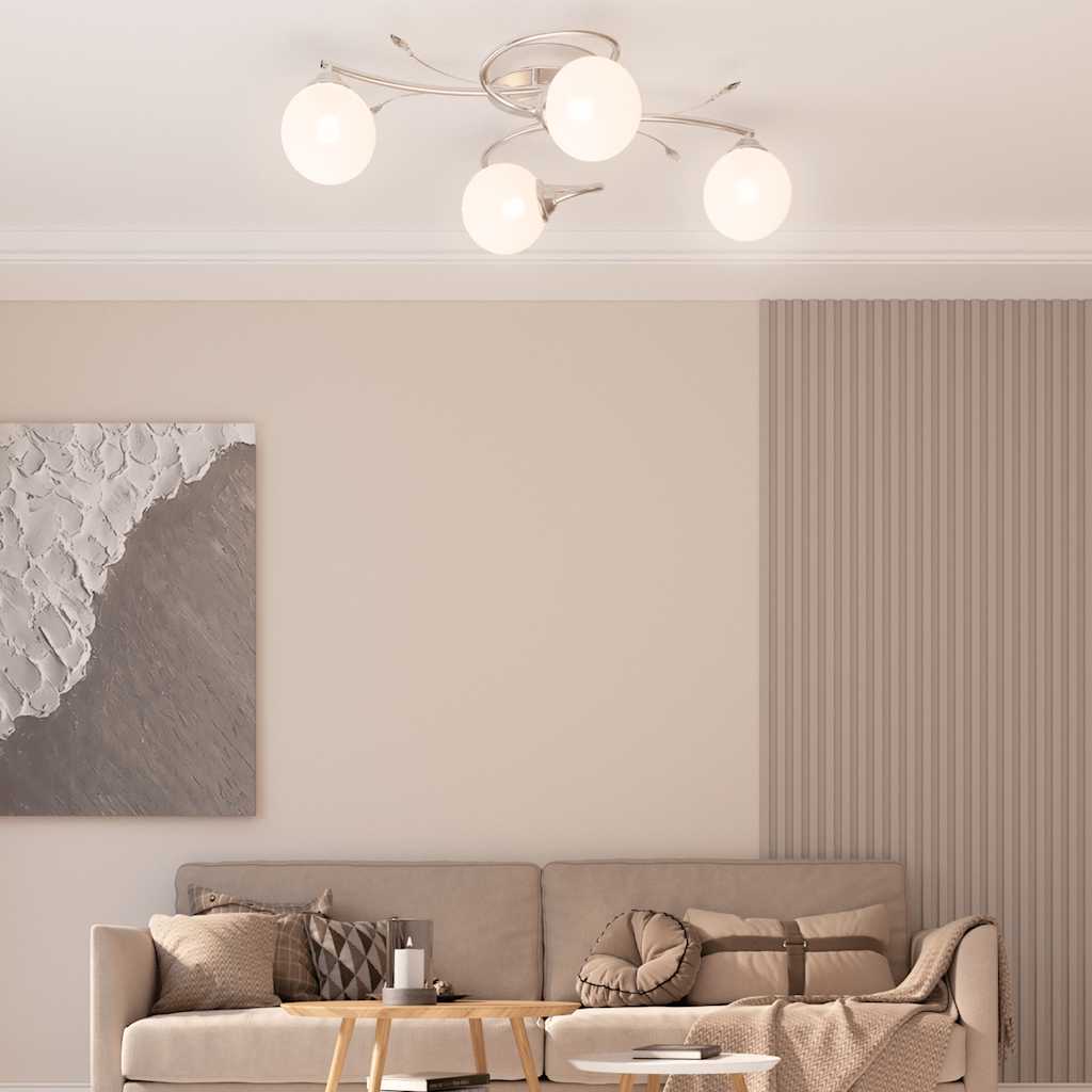 Lámpara de techo pantallas cristal redonda 4 bombillas LED G9