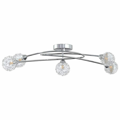 Candeeiro de teto com abajures de arame 5 lâmpadas LED G9