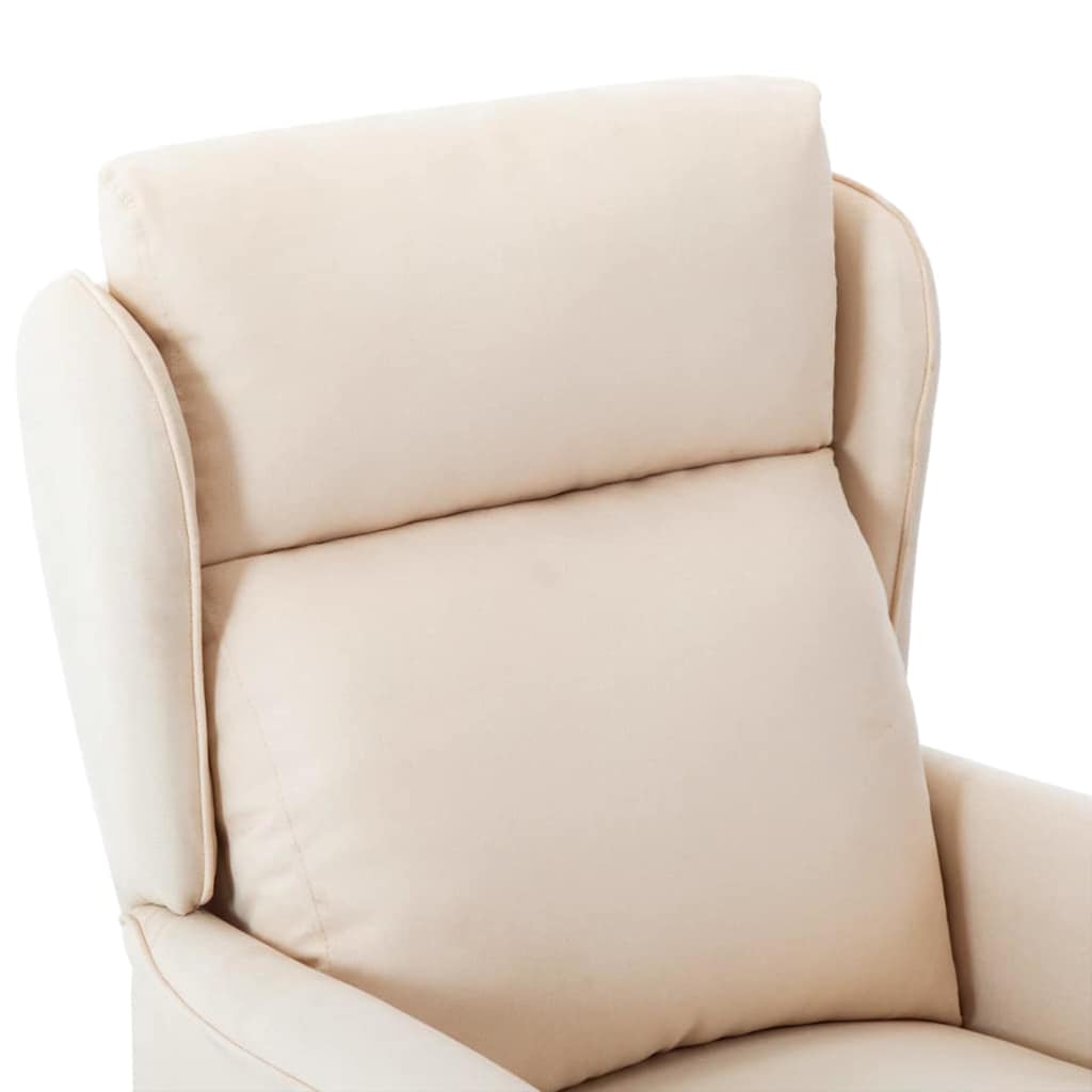 Silla de masaje con cojín Crema 93.5 x 67.5 x 101.5 cm tela