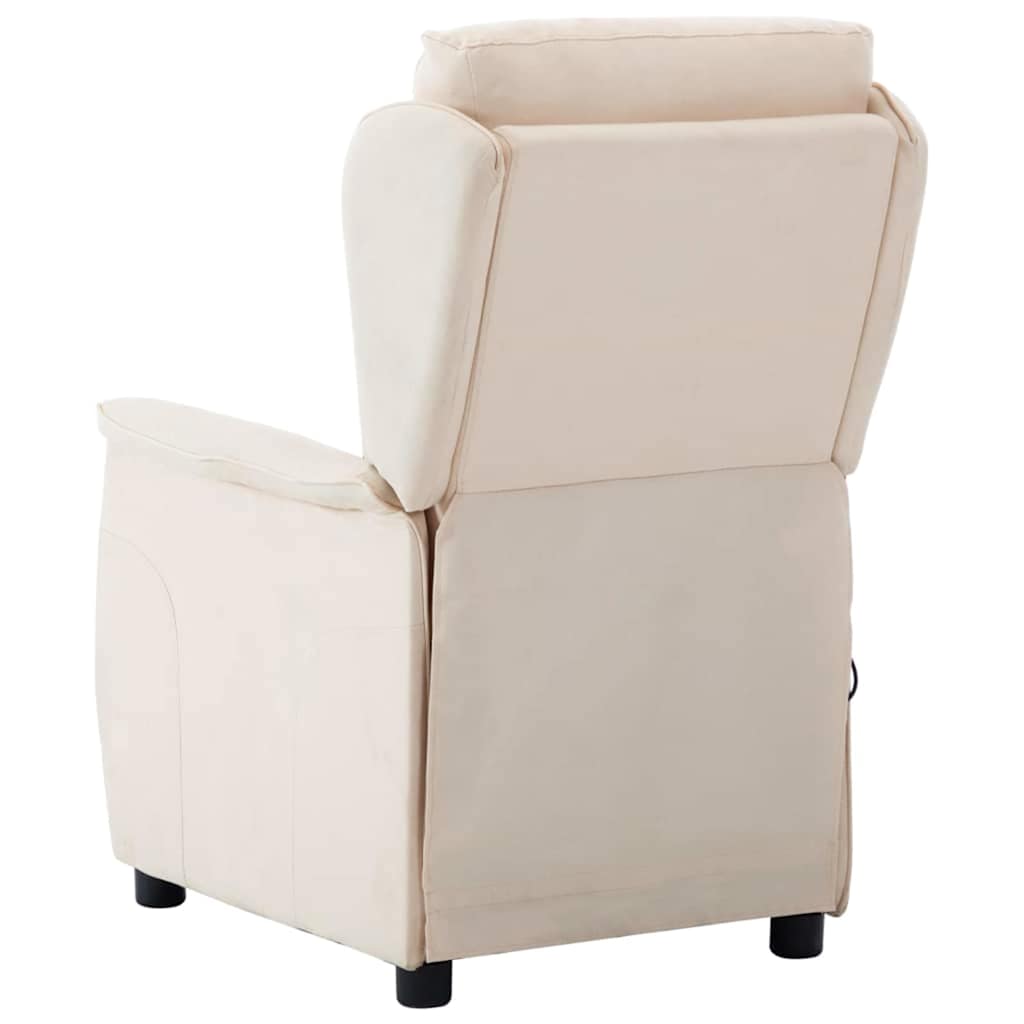 Silla de masaje con cojín Crema 93.5 x 67.5 x 101.5 cm tela