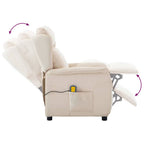 Silla de masaje con cojín Crema 93.5 x 67.5 x 101.5 cm tela