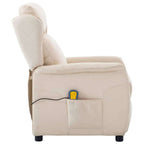 Silla de masaje con cojín Crema 93.5 x 67.5 x 101.5 cm tela