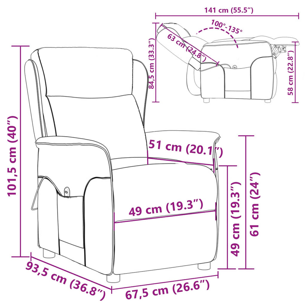 Silla de masaje con cojín Crema 93.5 x 67.5 x 101.5 cm tela