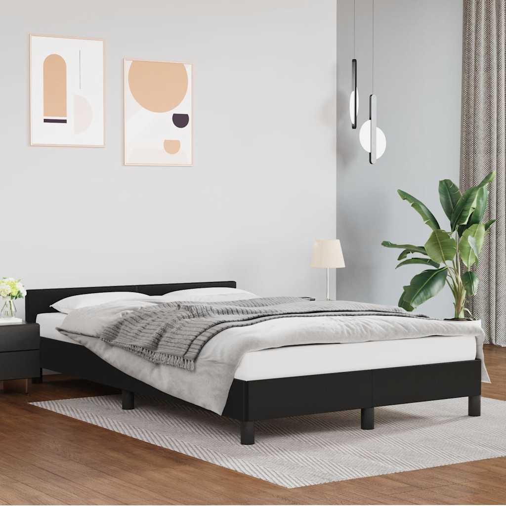 Cama con cabecero madera de ingeniería blanca 90x190 cm