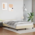 Cama con cabecero madera de ingeniería blanca 90x190 cm