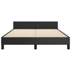 Estructura de cama con cabecero sin colchón negro 140x190 cm