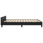 Estructura de cama con cabecero sin colchón negro 140x190 cm