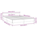 Estructura de cama con cabecero sin colchón negro 140x190 cm