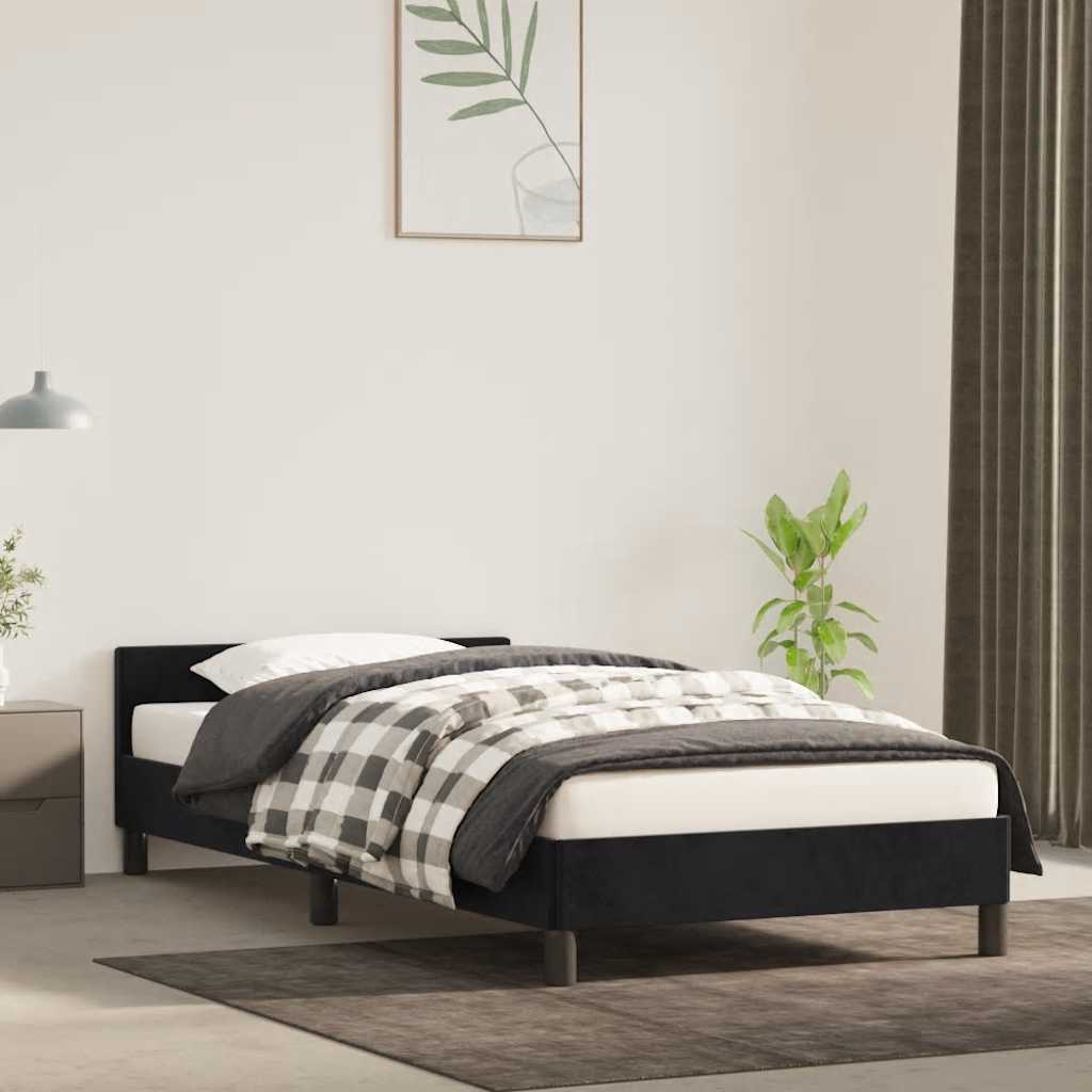 Cama con cabecero madera de ingeniería blanca 90x190 cm