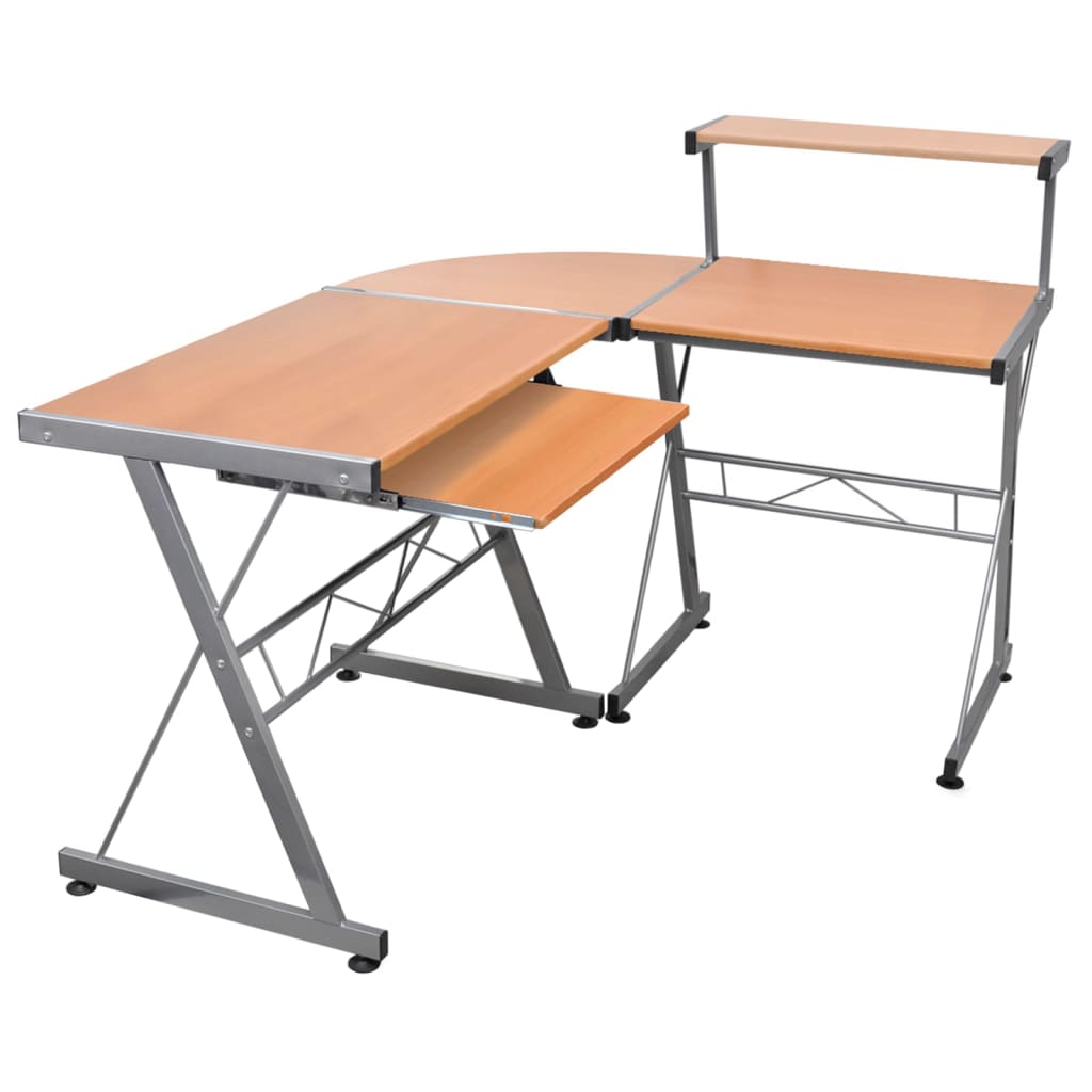 White plywood corner desk 132x112x99 cm
