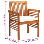 Sillas de comedor de jardín 4 uds con cojines madera de acacia