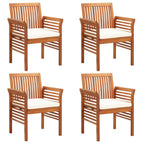 Sillas de comedor de jardín 4 uds con cojines madera de acacia
