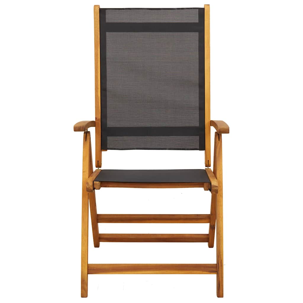 Sillas de jardín plegables 4 uds madera maciza acacia textileno