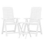 Juego de comedor para jardín 3 piezas polipropileno blanco