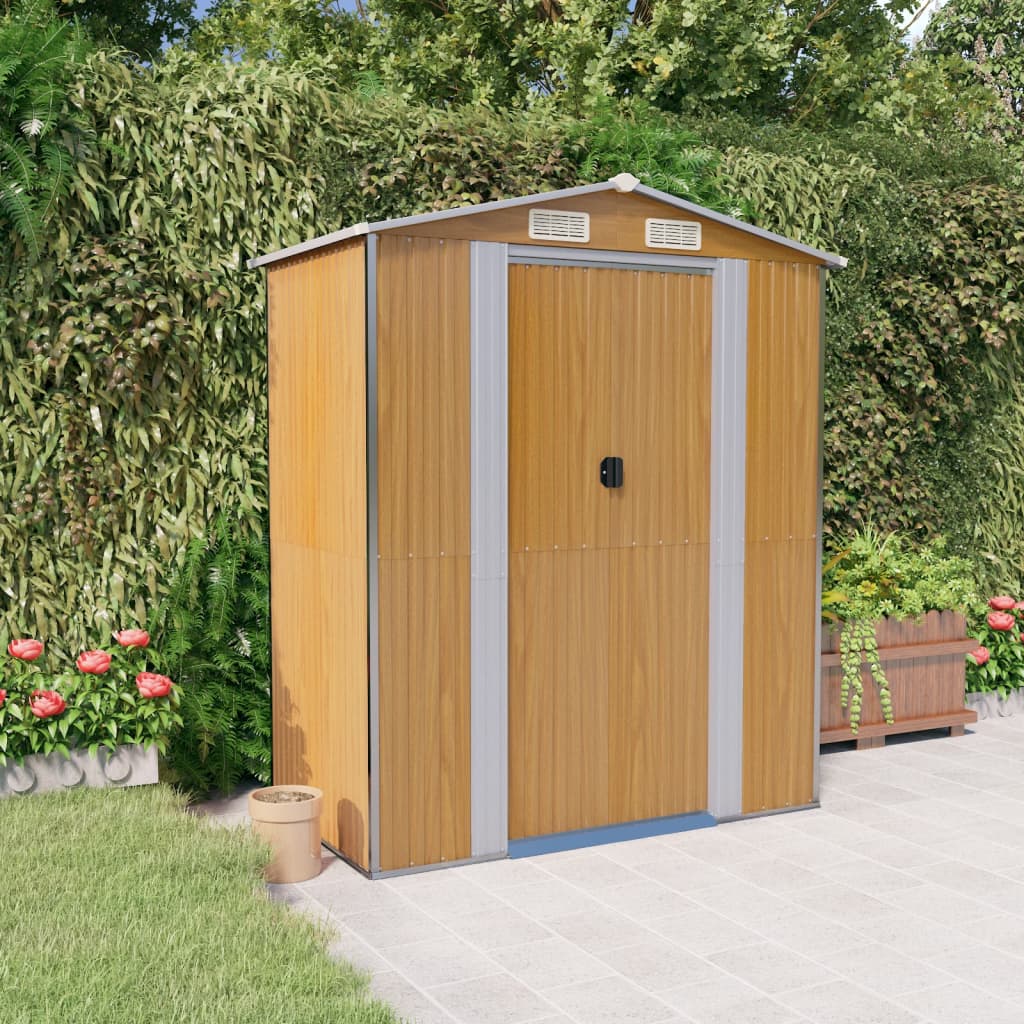 Cobertizo de jardín acero galvanizado antracita 126x97,5x177 cm