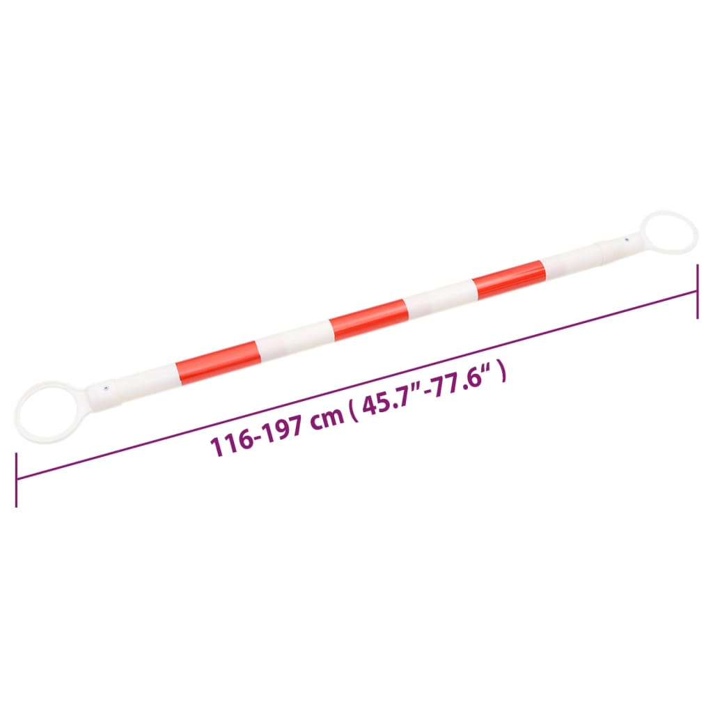 Barras retráctiles para conos de tráfico 10 uds ABS 116-197 cm