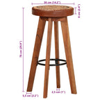 Taburetes de cocina 2 uds cuero auténtico madera maciza acacia
