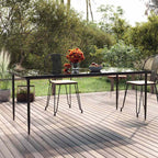 Mesa comedor jardín acero y vidrio templado negro 160x80x74 cm