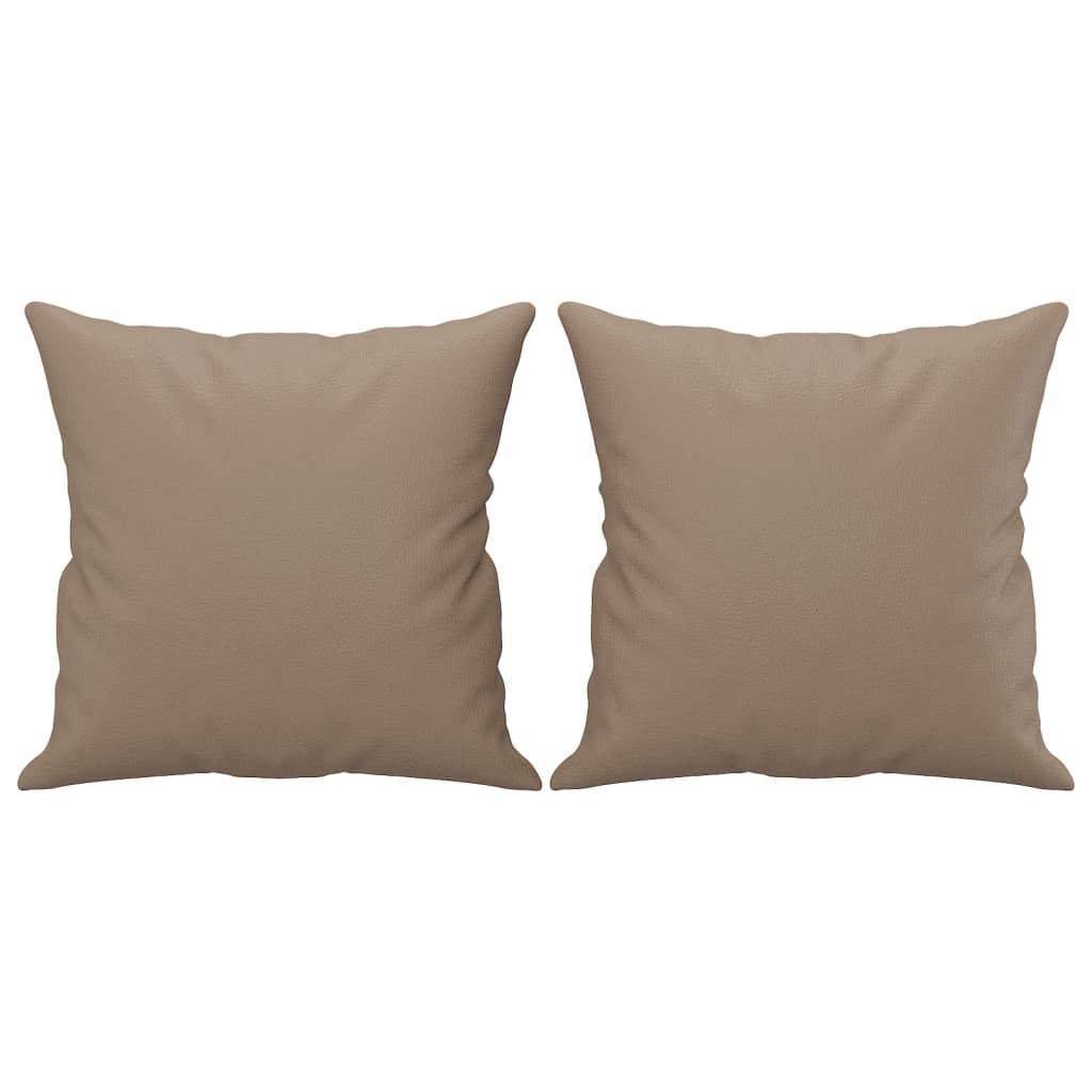 Cojines decorativos 2 uds cuero sintético capuchino 40x40 cm
