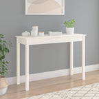 Mesa consola de madera maciza de pino blanco 110x40x75 cm