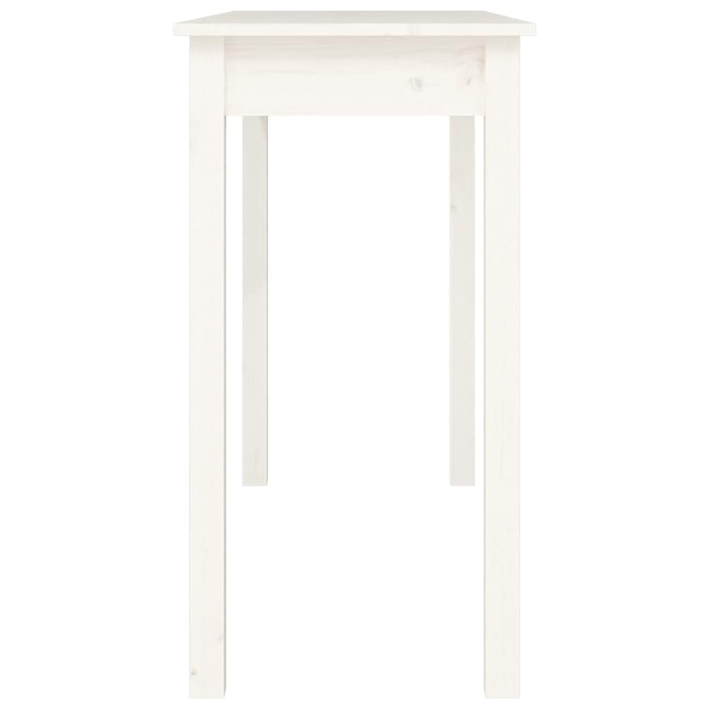Mesa consola de madera maciza de pino blanco 110x40x75 cm